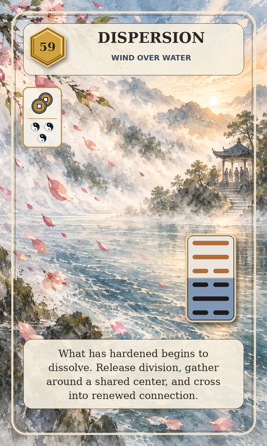 Changing Line card: Hexagram 59, Dispersion